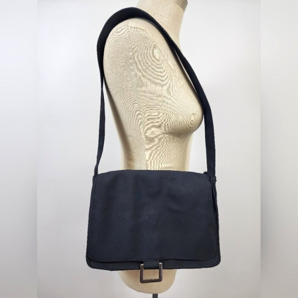 Black Nylon Shoulder Bag Crossbody Purse